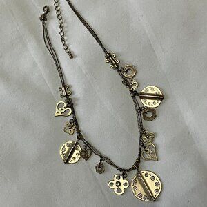 Fashion Costume Metal Charms Necklace Boho Chic Urban Industrial
